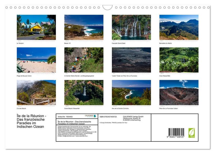 Produktbild: &Icirc;le de la R&eacute;union - Das franz&ouml;sische Paradies im Indischen Ozean (Wandkalender 2026 DIN A3 quer), CALVENDO Monatskalender