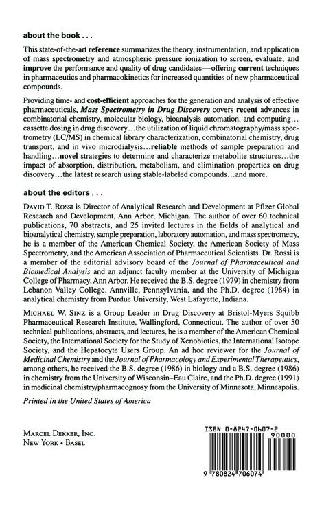 Produktbild: Mass Spectrometry in Drug Discovery