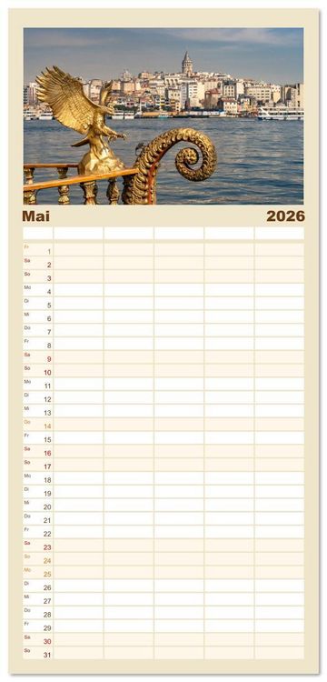 Produktbild: Familienplaner 2026 - T&uuml;rkei - Istanbul mit 5 Spalten (Wandkalender, 21 x 45 cm) CALVENDO
