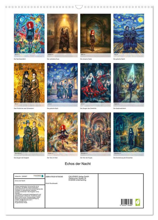 Produktbild: Echos der Nacht (Wandkalender 2027 DIN A2 hoch), CALVENDO Monatskalender