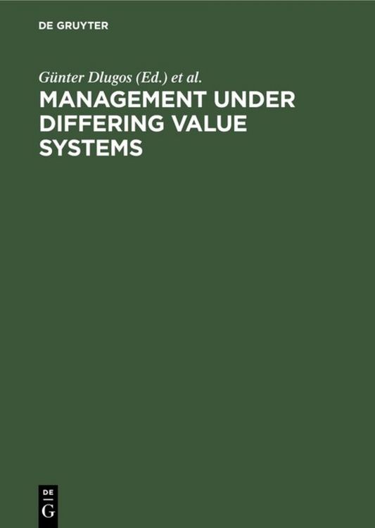 Produktbild: Management Under Differing Value Systems