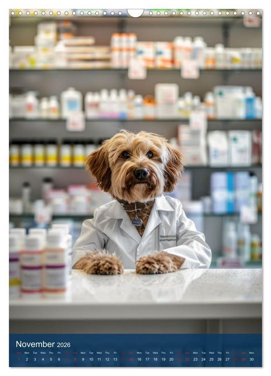 Produktbild: Funny animals in a pharmacist outfit (Wall Calendar 2026 DIN A3 portrait), CALVENDO 12 Month Wall Calendar