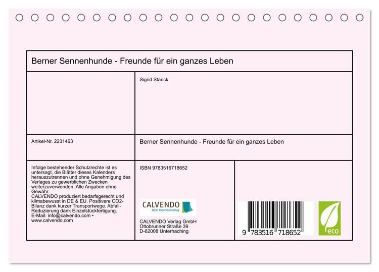 Produktbild: Berner Sennenhunde - Freunde f&uuml;r ein ganzes Leben (Tischkalender 2026 DIN A5 quer), CALVENDO Monatskalender