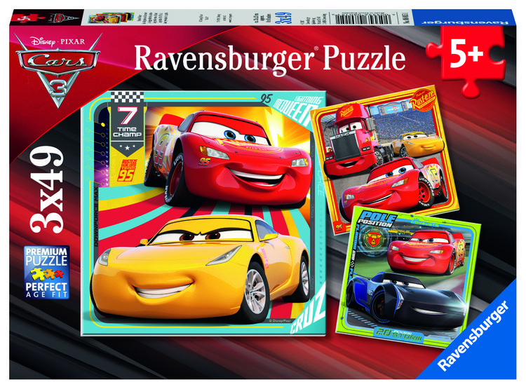 Produktbild: Puzzle Ravensburger Bunte Flitzer 3 X 49 Teile