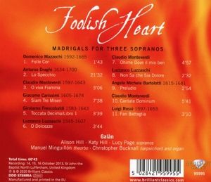 Produktbild: Foolish Heart,Madrigals For Three Sopranos