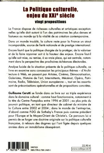 Produktbild: La potitique culturelle, enjeu du XXIe si&egrave;cle