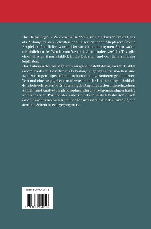 Produktbild: Dissoi Logoi. Zweierlei Ansichten