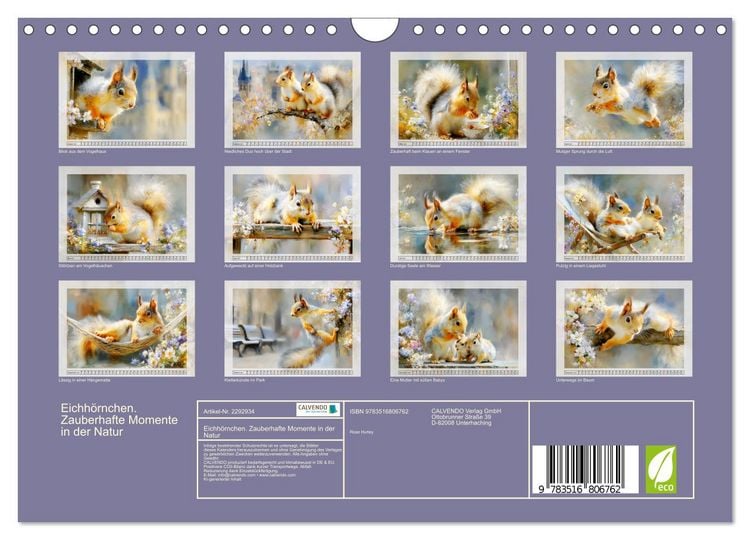 Produktbild: Eichh&ouml;rnchen. Zauberhafte Momente in der Natur (Wandkalender 2027 DIN A4 quer), CALVENDO Monatskalender