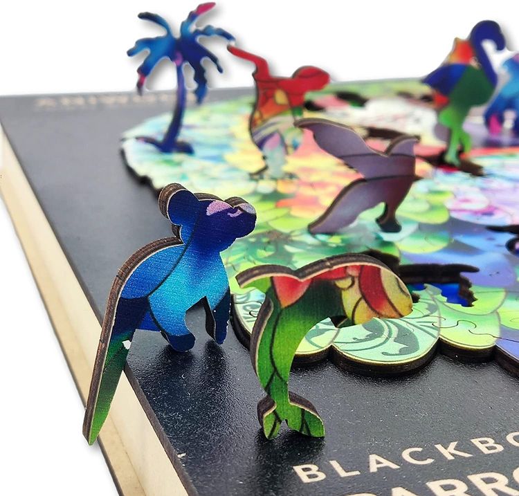 Produktbild: Aniwood J2314M - Animal Wood Puzzle, Blackbox Parrot M, Papagei, Holz-Puzzle, 121 Teile