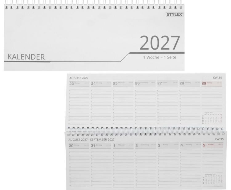 Produktbild: Stylex Schreibtischquerkalender 2027, 32 Blatt