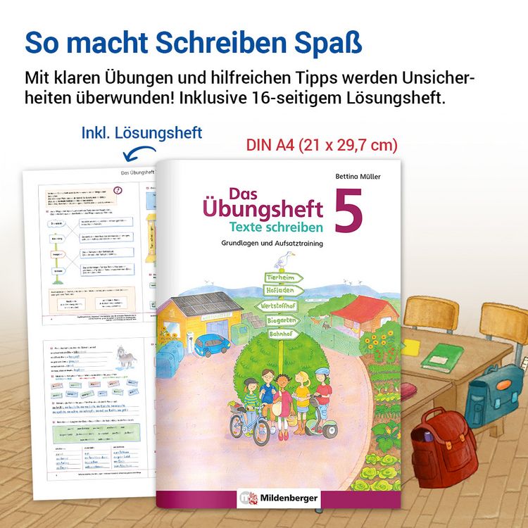 Produktbild: Das &Uuml;bungsheft Texte schreiben 5
