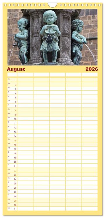 Produktbild: Familienplaner 2026 - Ansichten von Bremen und Bremerhaven mit 5 Spalten (Wandkalender, 21 x 45 cm) CALVENDO