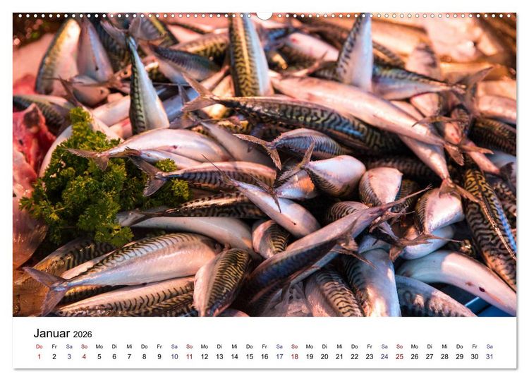 Produktbild: March&eacute; hebdomadaire - Ein Rundgang &uuml;ber einen franz&ouml;sischen Wochenmarkt (Wandkalender 2026 DIN A2 quer), CALVENDO Monatskalender