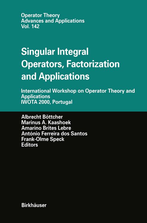 Produktbild: Singular Integral Operators, Factorization and Applications
