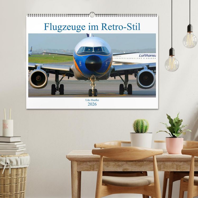 Produktbild: Flugzeuge im Retro-Stil (Wandkalender 2026 DIN A2 quer), CALVENDO Monatskalender