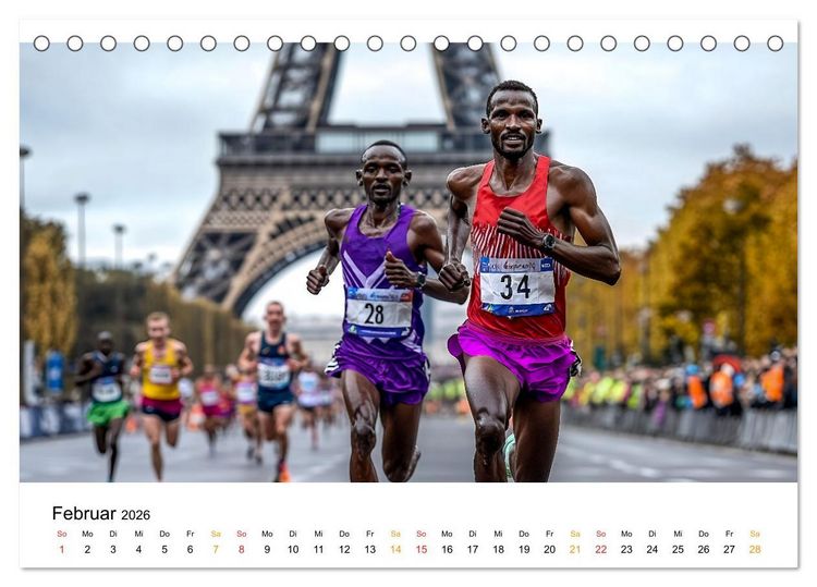 Produktbild: Marathon Power (Tischkalender 2026 DIN A5 quer), CALVENDO Monatskalender