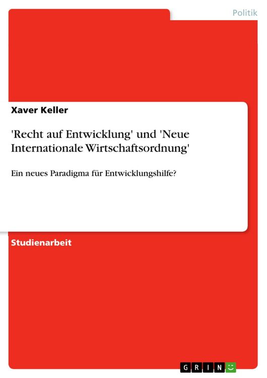 Produktbild: 'Recht auf Entwicklung' und 'Neue Internationale Wirtschaftsordnung'