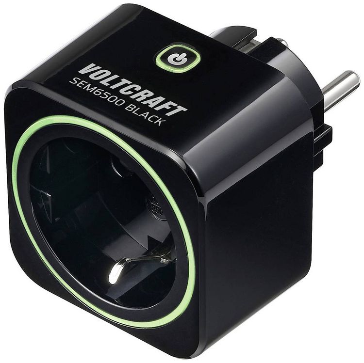 Produktbild: VOLTCRAFT SEM6500 BLACK Energiekosten-Messger&auml;t inkl. Funksteckdose, Datenexport, Datenloggerfunktion, Kostenprognose, TRMS, Stromtarif einstellbar,