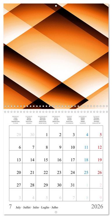 Produktbild: Art abstrait ensoleill&eacute; (Calendrier mural carr&eacute; 2026 30x30 cm) Calendrier double avec une page pour vos prises de notes