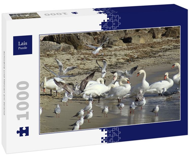 Produktbild: Lais Puzzle Schw&auml;ne und M&ouml;wen am Strand 1000 Teile