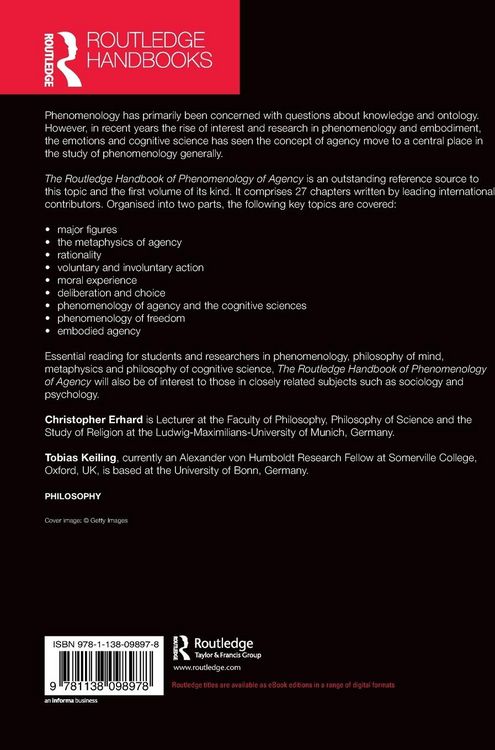 Produktbild: The Routledge Handbook of Phenomenology of Agency