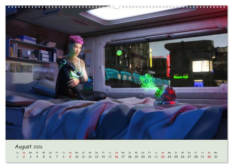 Produktbild: Science Fiction Cyberpunk (hochwertiger Premium Wandkalender 2026 DIN A2 quer), Kunstdruck in Hochglanz