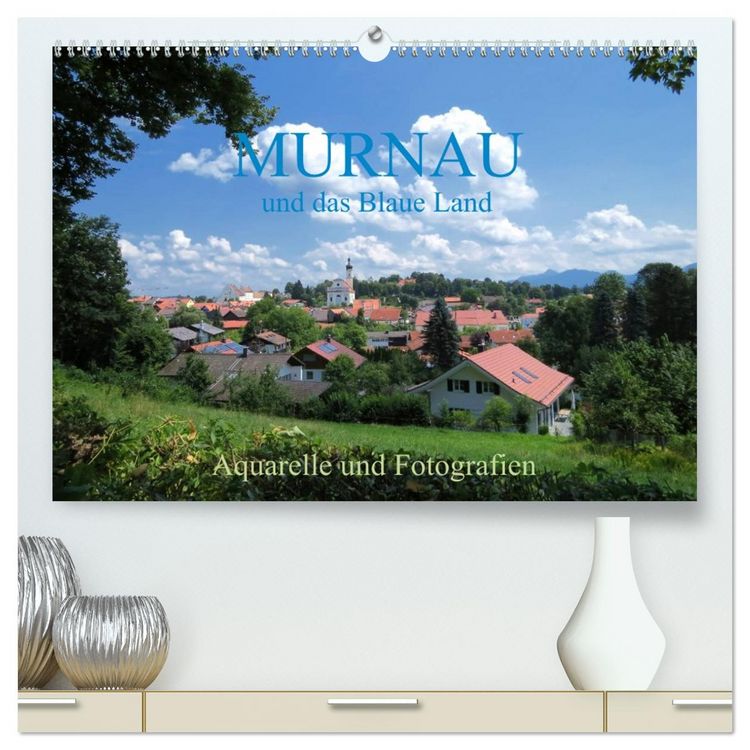 Produktbild: Murnau und das Blaue Land - Aquarelle und Fotografien (hochwertiger Premium Wandkalender 2026 DIN A2 quer), Kunstdruck in Hochglanz