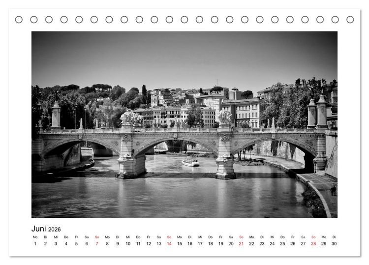 Produktbild: ROM Monochrom (Tischkalender 2026 DIN A5 quer), CALVENDO Monatskalender