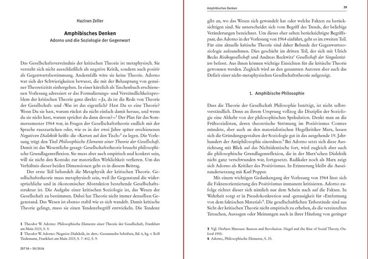 Produktbild: Zeitschrift für kritische Theorie, Heft 58/59