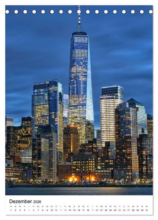 Produktbild: New Yorks architektonische Highlights (Tischkalender 2026 DIN A5 hoch), CALVENDO Monatskalender