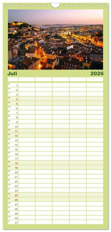 Produktbild: Familienplaner 2026 - Lissabon - Portugals sch&ouml;ne Hauptstadt. mit 5 Spalten (Wandkalender, 21 x 45 cm) CALVENDO