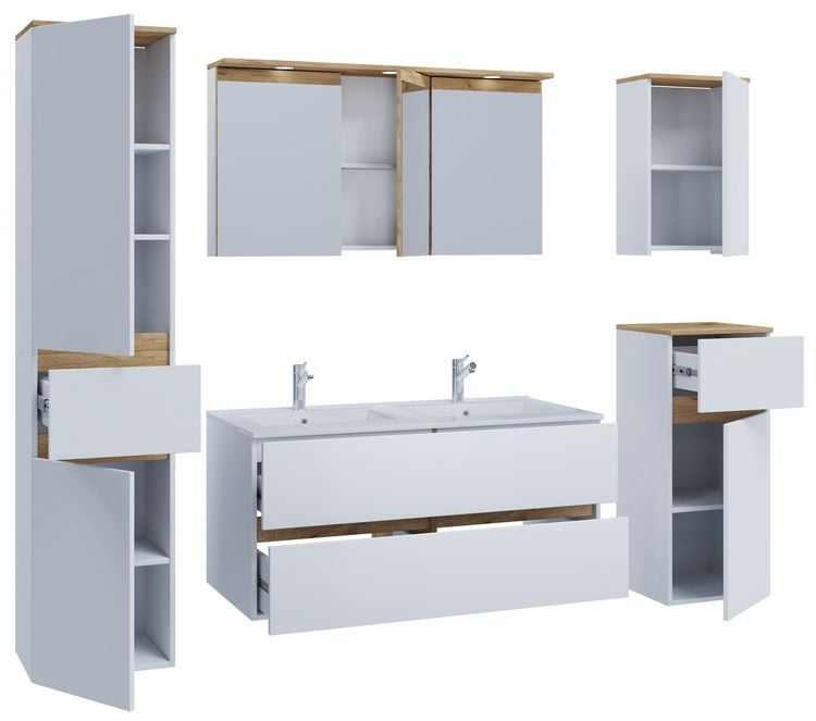 Produktbild: 6 tlg. Badm&ouml;bel-Set mit Waschbecken Cosila-I 111cm
