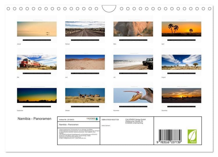 Produktbild: Namibia - Panoramen (Wandkalender 2026 DIN A4 quer), CALVENDO Monatskalender