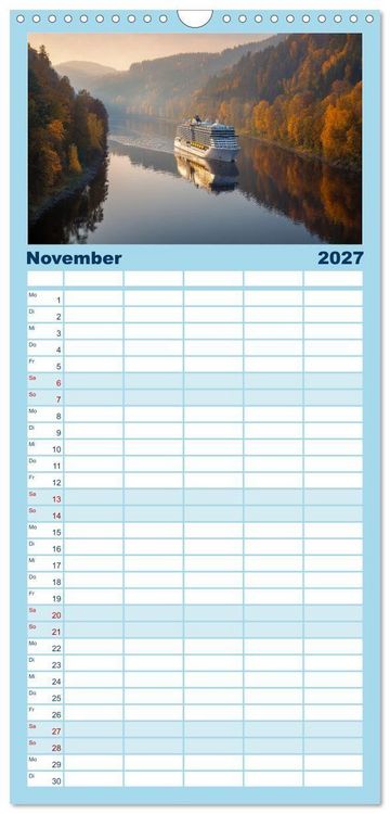 Produktbild: Familienplaner 2027 - Kreuzfahrtschiffe Kalender - Kreuzfahrten und Giganten der Meere mit 5 Spalten (Wandkalender, 21 x 45 cm) CALVENDO