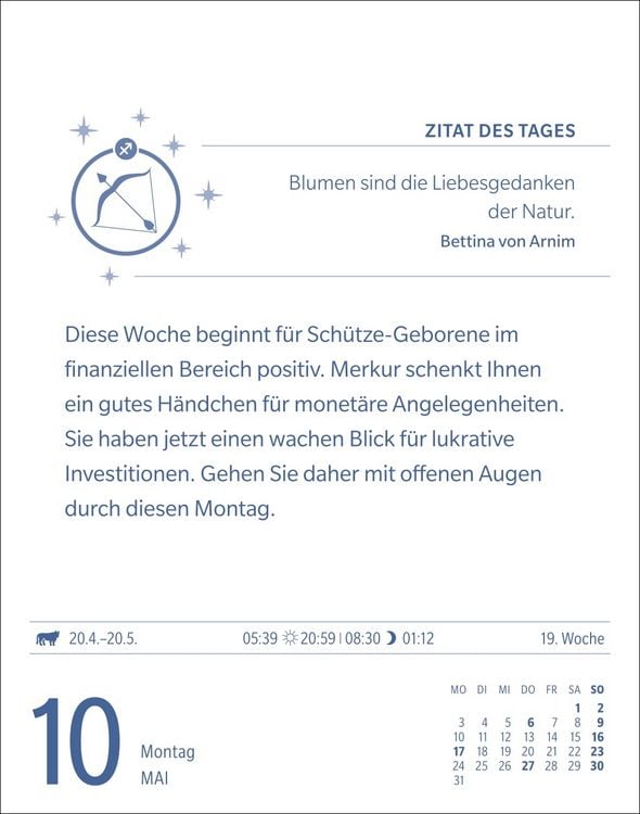 Produktbild: Sch&uuml;tze Sternzeichenkalender 2027 - Tagesabrei&szlig;kalender - Ihr Horoskop f&uuml;r jeden Tag