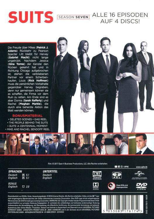 Produktbild: Suits - Season 7 [4 DVDs]