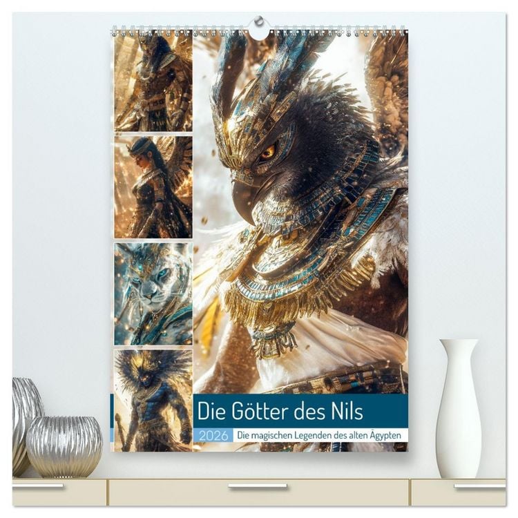 Produktbild: Die G&ouml;tter des Nils (hochwertiger Premium Wandkalender 2026 DIN A2 hoch), Kunstdruck in Hochglanz