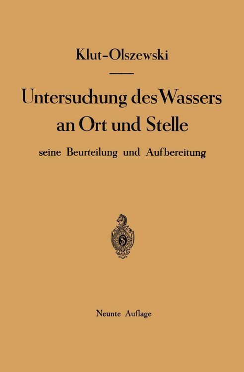 Produktbild: Untersuchung des Wassers an Ort und Stelle, seine Beurteilung und Aufbereitung