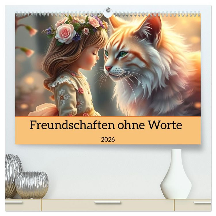 Produktbild: Freundschaften ohne Worte (hochwertiger Premium Wandkalender 2026 DIN A2 quer), Kunstdruck in Hochglanz