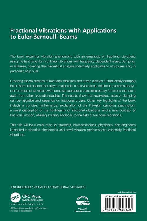 Produktbild: Fractional Vibrations with Applications to Euler-Bernoulli Beams