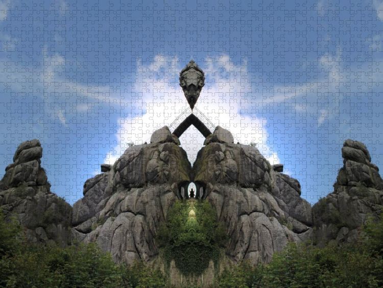 Produktbild: CALVENDO Puzzle Anderswelt - Externsteine | 1000 Teile Lege-Gr&ouml;&szlig;e 64x48cm Foto-Puzzle f&uuml;r gl&uuml;ckliche Stunden