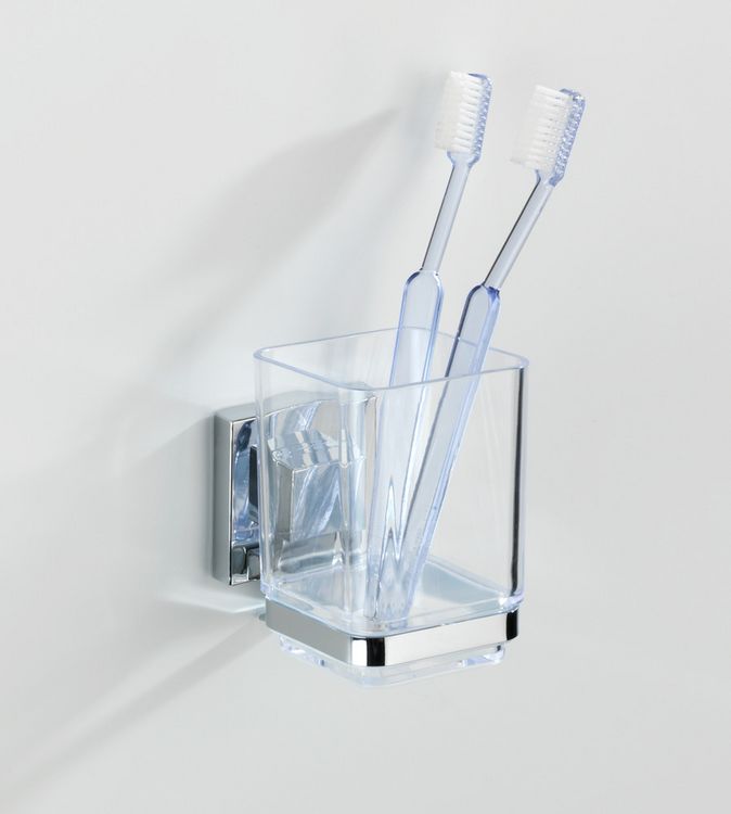 Produktbild: Vacuum-Loc&reg; Zahnputzbecher Mod. Quadro Edelstahl, Befestigen ohne bohren