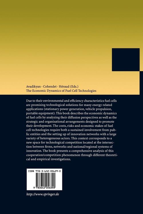 Produktbild: The Economic Dynamics of Fuel Cell Technologies