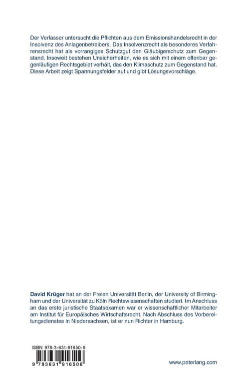 Produktbild: Die emissionshandelsrechtlichen Pflichten in der Insolvenz des Anlagenbetreibers