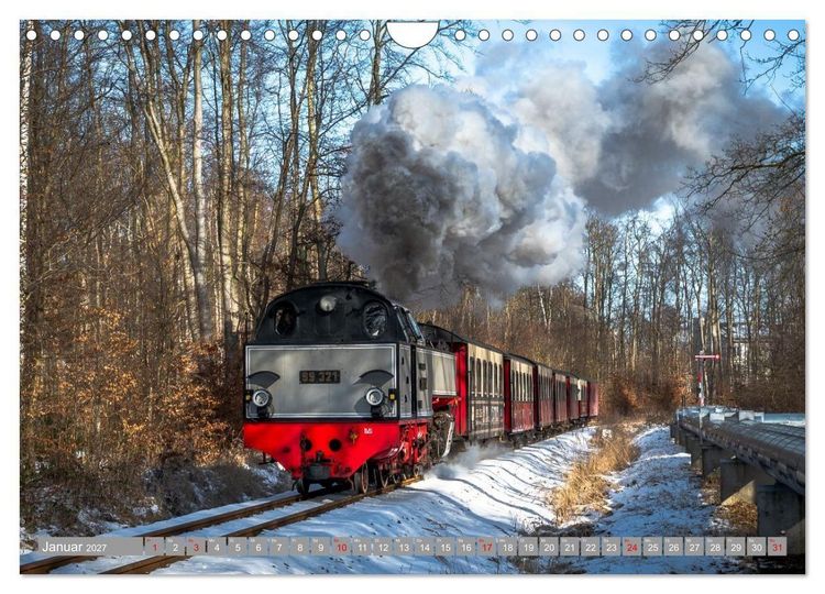 Produktbild: Molli- Mecklenburgische B&auml;derbahn (Wandkalender 2027 DIN A4 quer), CALVENDO Monatskalender
