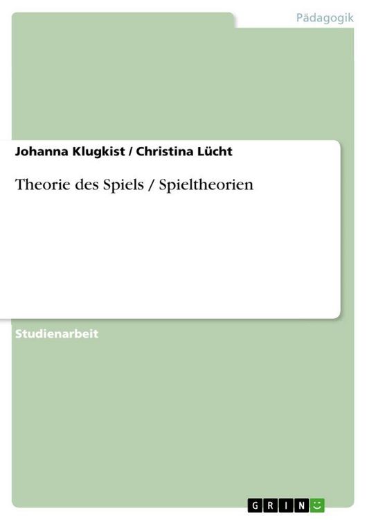 Produktbild: Theorie des Spiels / Spieltheorien