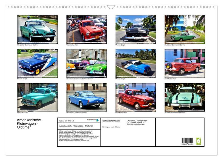 Produktbild: Amerikanische Kleinwagen - Oldtimer (Wandkalender 2026 DIN A2 quer), CALVENDO Monatskalender