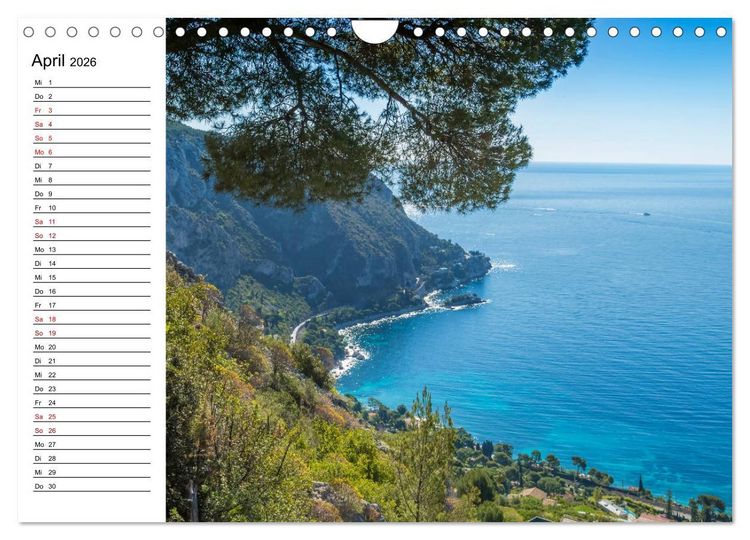 Produktbild: C&Ocirc;TE D&rsquo;AZUR Bezaubernde Orte (Wandkalender 2026 DIN A4 quer), CALVENDO Monatskalender