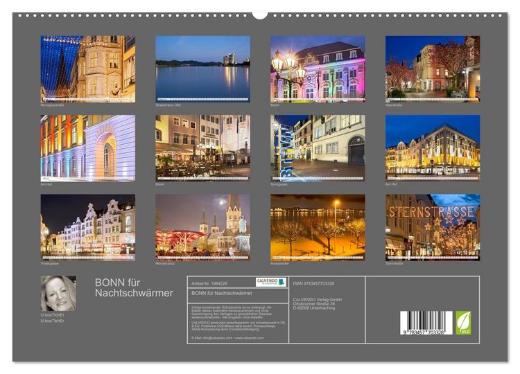Produktbild: BONN f&uuml;r Nachtschw&auml;rmer (hochwertiger Premium Wandkalender 2026 DIN A2 quer), Kunstdruck in Hochglanz