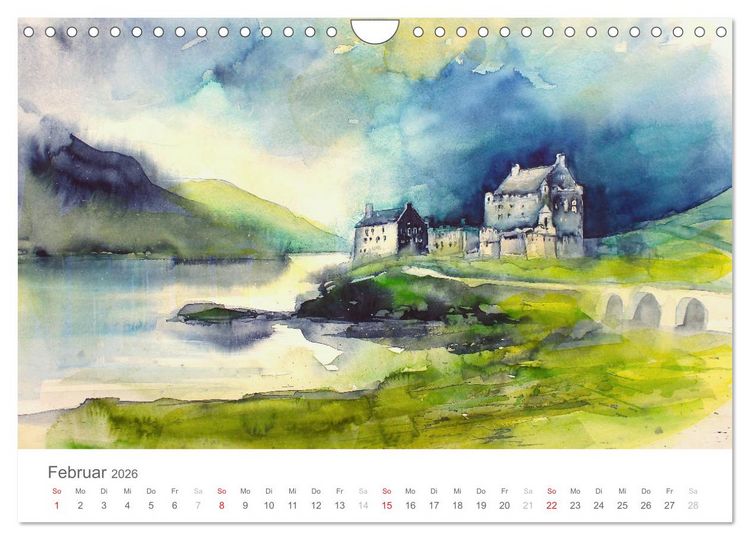 Produktbild: Faszination Aquarell - Eckard Funck (Wandkalender 2026 DIN A4 quer), CALVENDO Monatskalender